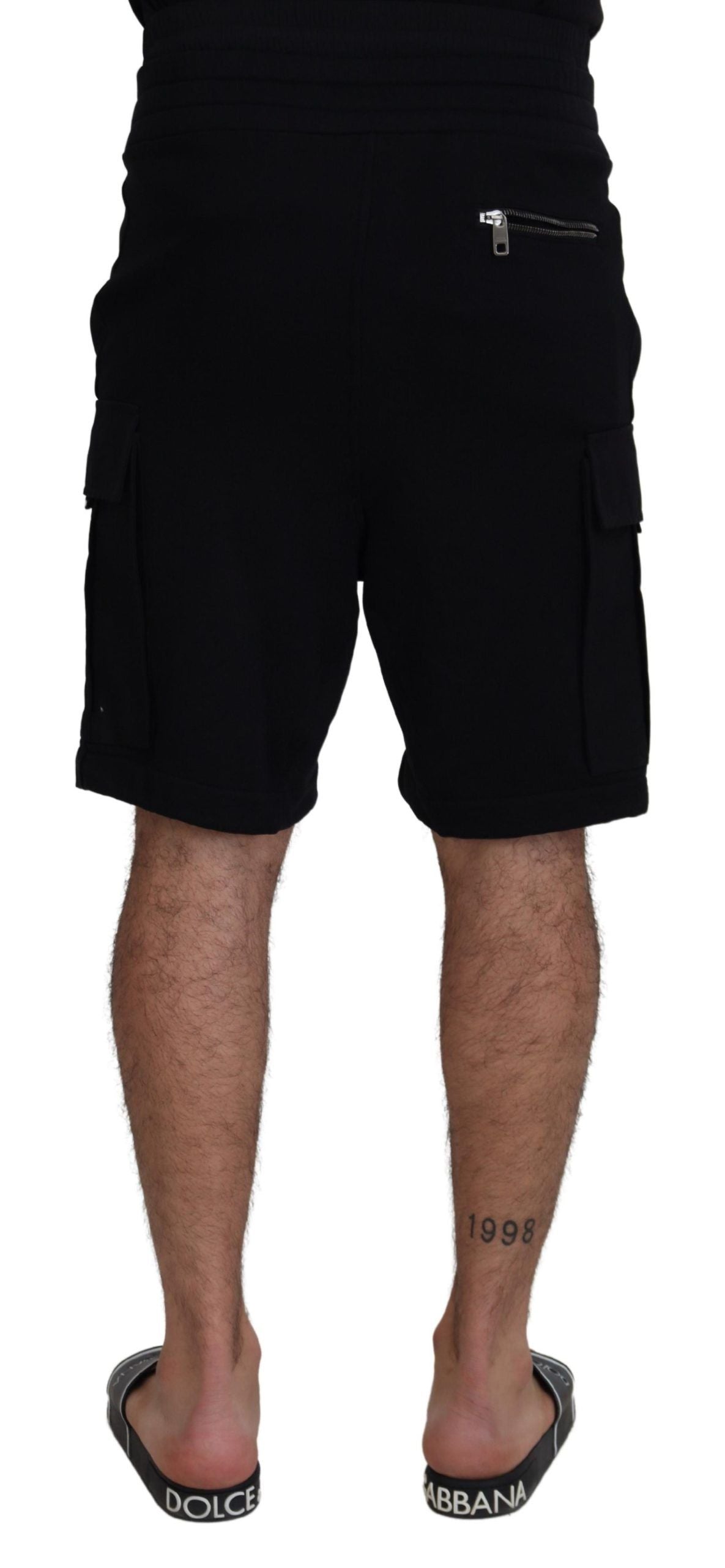 Dolce & Gabbana Schwarze Bermuda-Cargoshorts aus Baumwolle