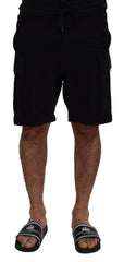 Dolce & Gabbana Schwarze Bermuda-Cargoshorts aus Baumwolle