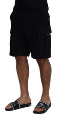 Dolce & Gabbana Schwarze Bermuda-Cargoshorts aus Baumwolle