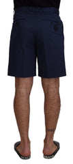 Dolce & Gabbana Blauwe Chino Katoen Stretch Casual Shorts