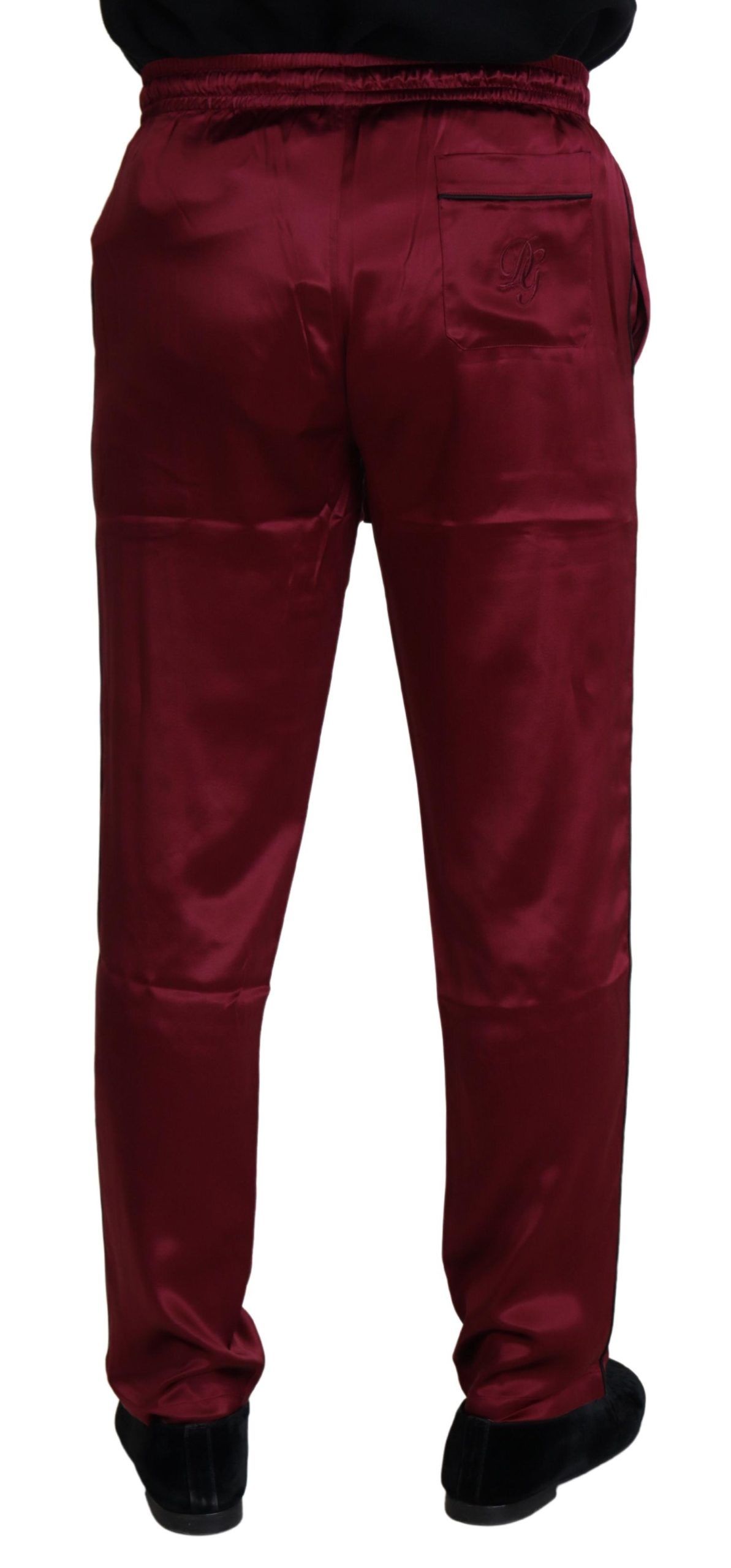 Dolce & Gabbana Bordeaux Seide DG Sleep Lounge Hose