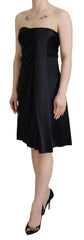Dolce & Gabbana Schwarzes Seiden-Shift-Kurz-Mini-Partykleid