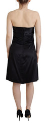 Dolce & Gabbana Schwarzes Seiden-Shift-Kurz-Mini-Partykleid
