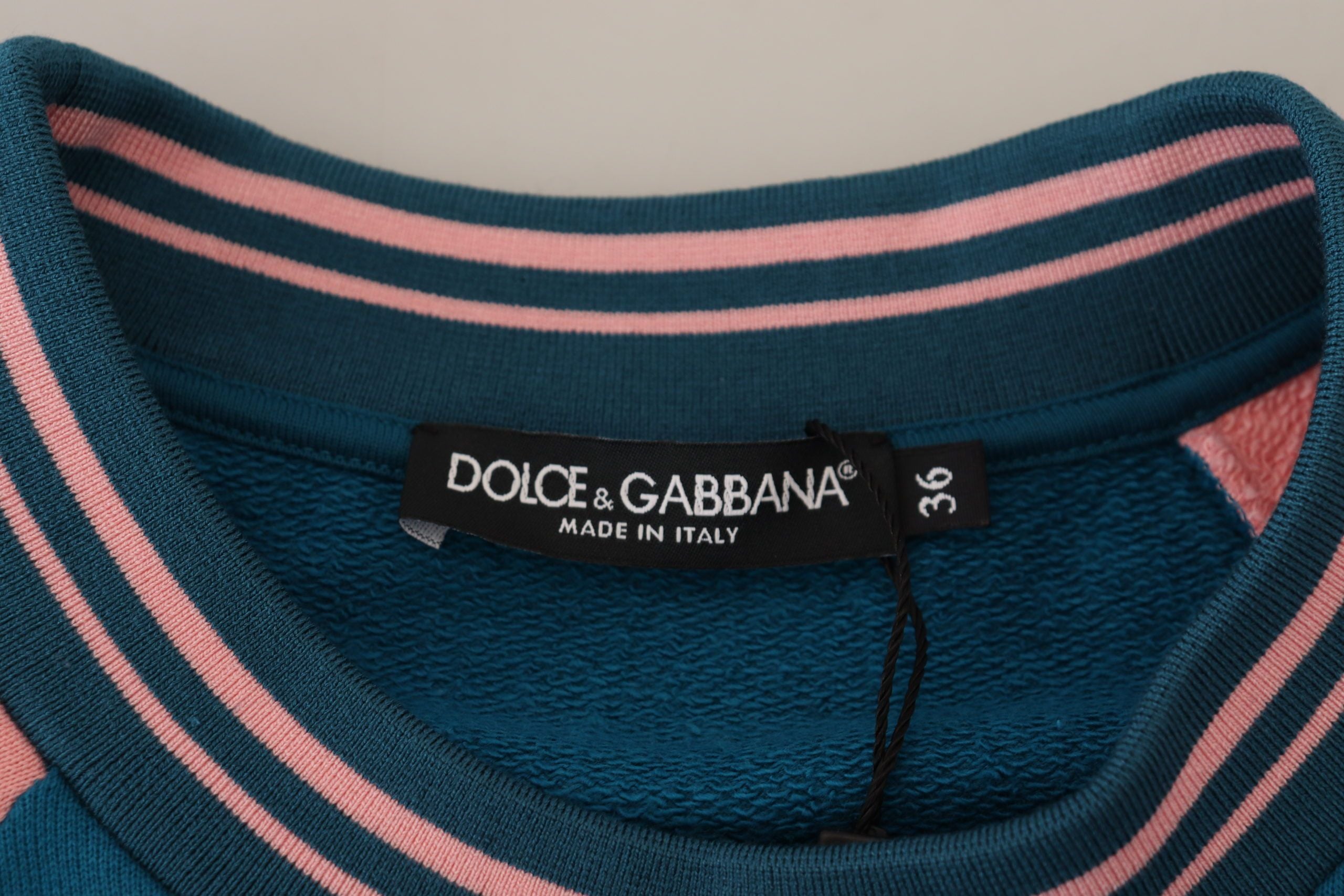 Dolce & Gabbana Blauer Rosa Königin Pailletten-Kristallpullover