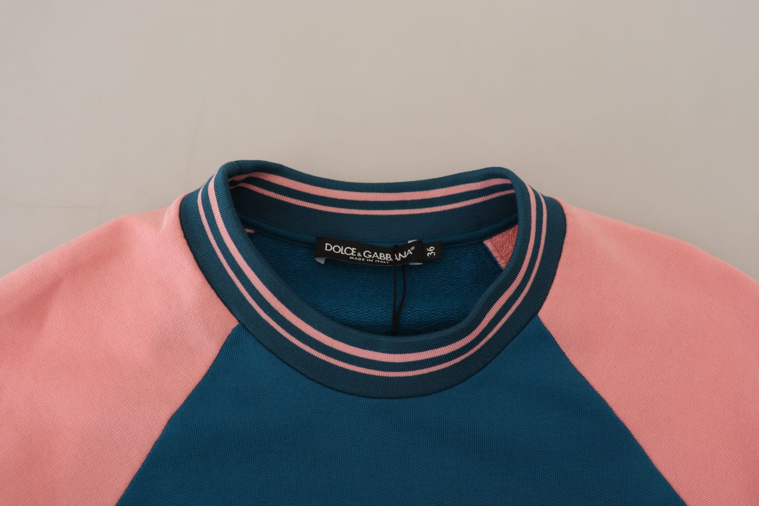 Dolce & Gabbana Blauer Rosa Königin Pailletten-Kristallpullover