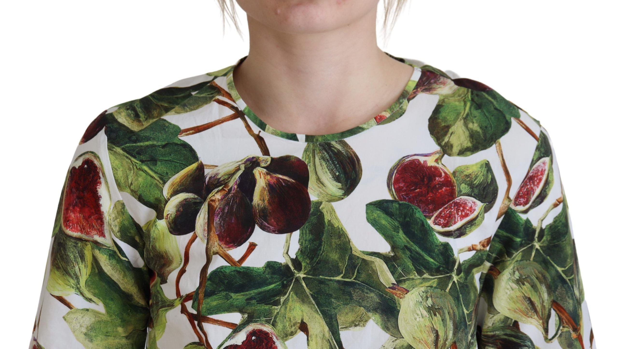 Dolce & Gabbana Crewneck Katoenen Top Blouse Fruit T-shirt