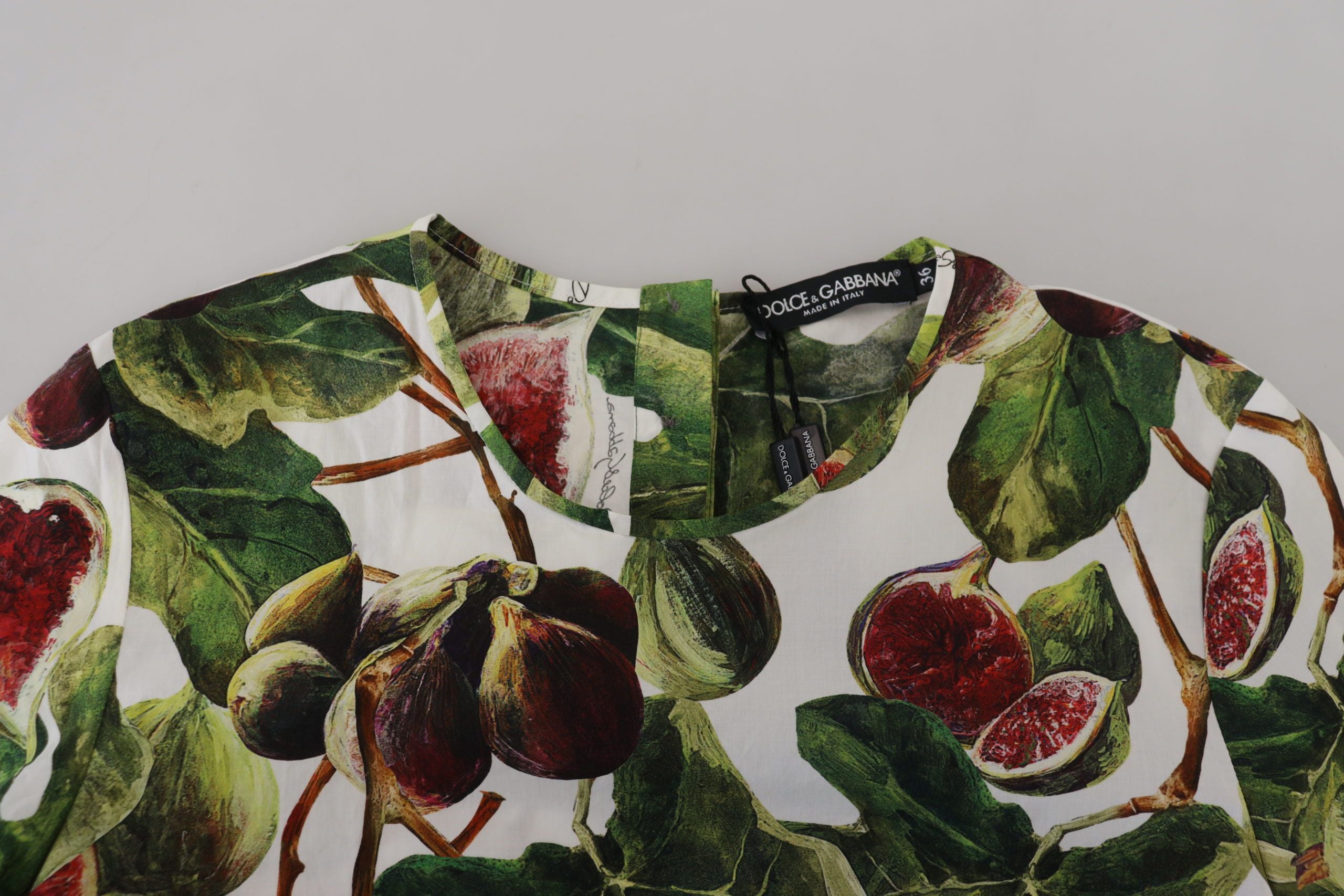 Dolce & Gabbana Crewneck Katoenen Top Blouse Fruit T-shirt