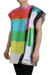 Dolce & Gabbana Multicolor TV Print Blouse Katoenen T-shirt