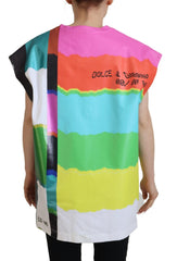 Dolce & Gabbana Multicolor TV Print Blouse Katoenen T-shirt