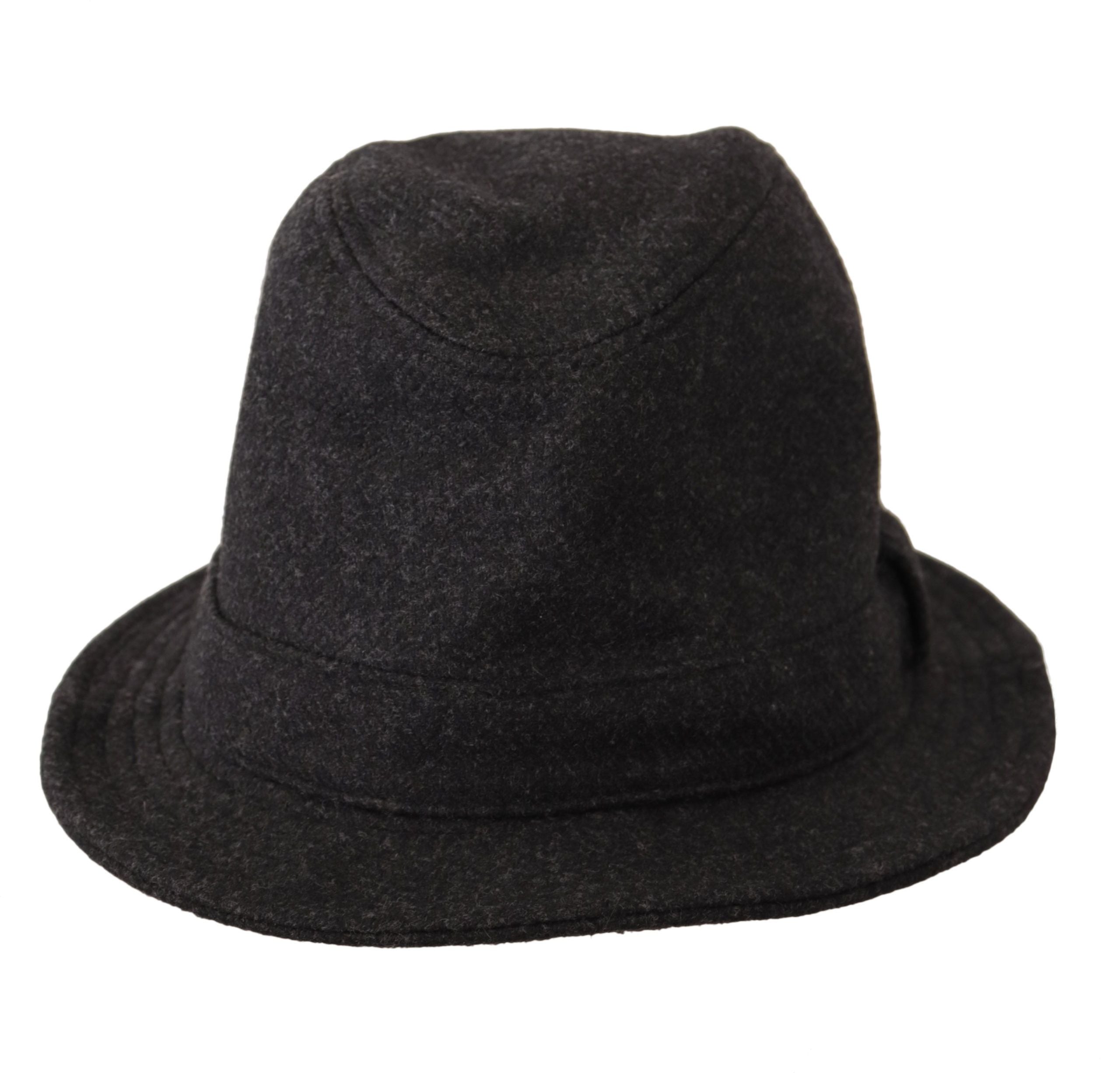 Dolce & Gabbana Grauer Hut aus Schurwolle mit Logo Fedora Trilby