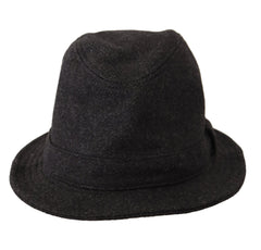 Dolce & Gabbana Grauer Hut aus Schurwolle mit Logo Fedora Trilby