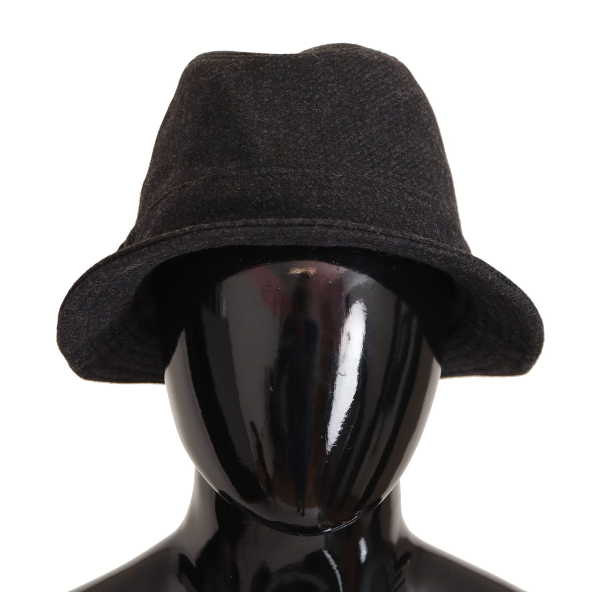 Dolce & Gabbana Grauer Hut aus Schurwolle mit Logo Fedora Trilby