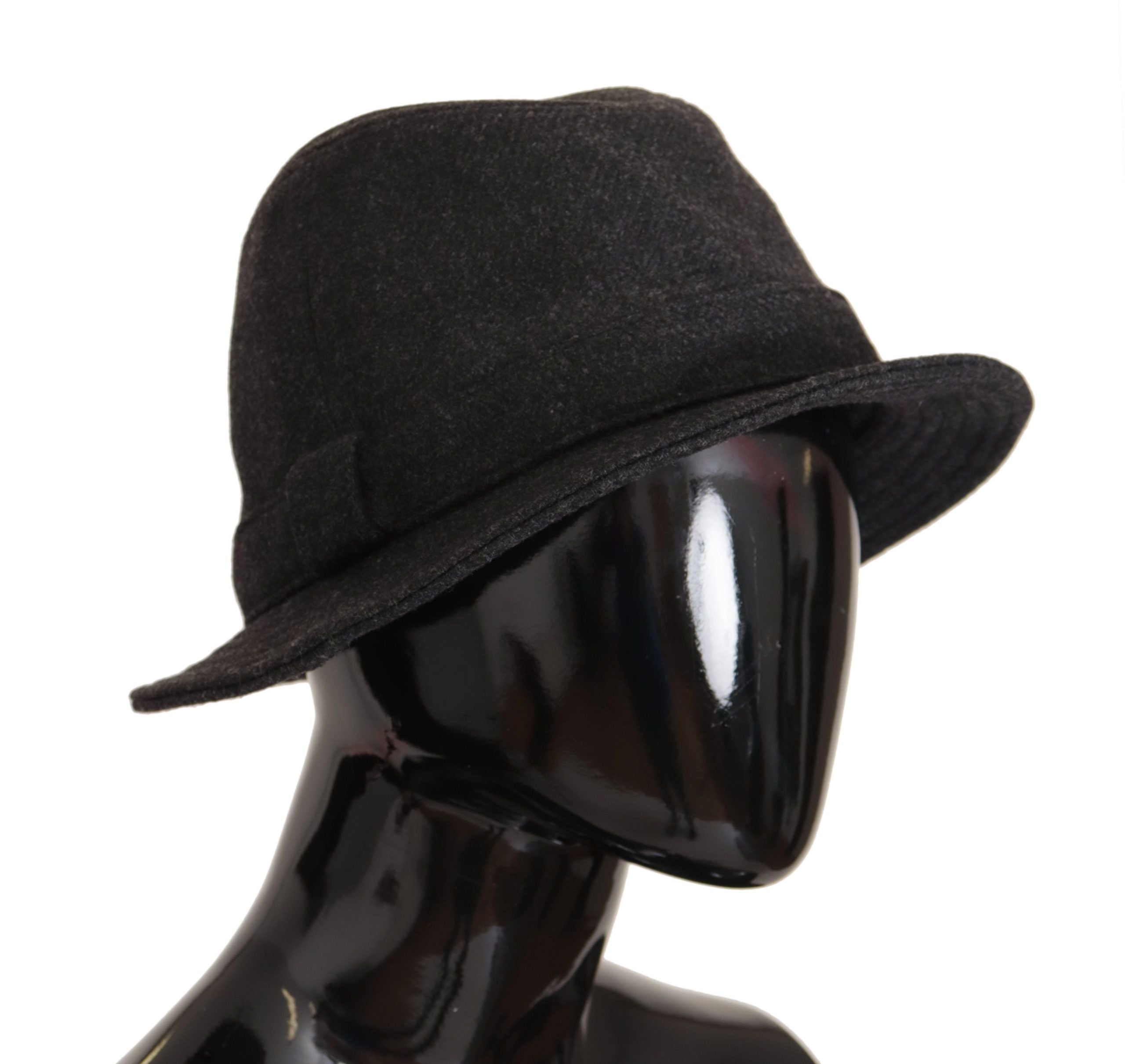 Dolce & Gabbana Grauer Hut aus Schurwolle mit Logo Fedora Trilby