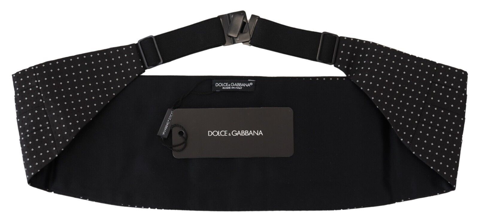 Dolce & Gabbana Schwarzer Herren-Gürtel/Kummerbund mit weitem Bund und Tupfen