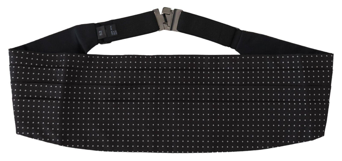 Dolce & Gabbana Schwarzer Herren-Gürtel/Kummerbund mit weitem Bund und Tupfen