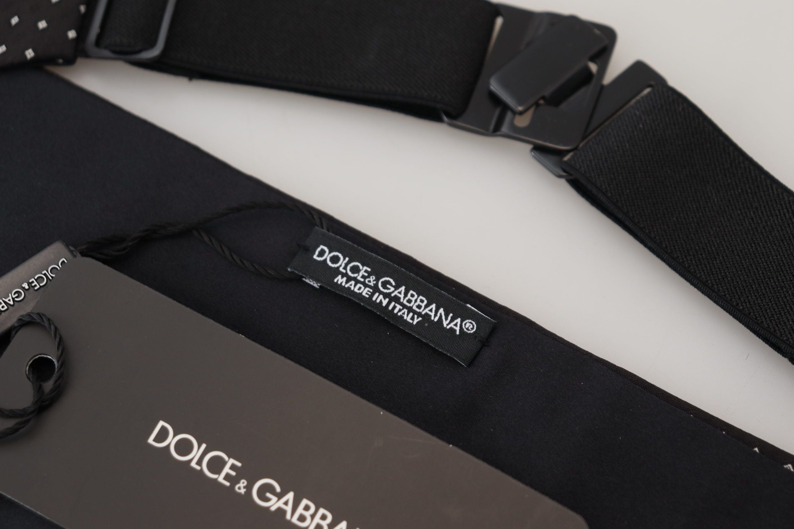 Dolce & Gabbana Schwarzer Herren-Gürtel/Kummerbund mit weitem Bund und Tupfen