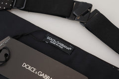 Dolce & Gabbana Schwarzer Herren-Gürtel/Kummerbund mit weitem Bund und Tupfen