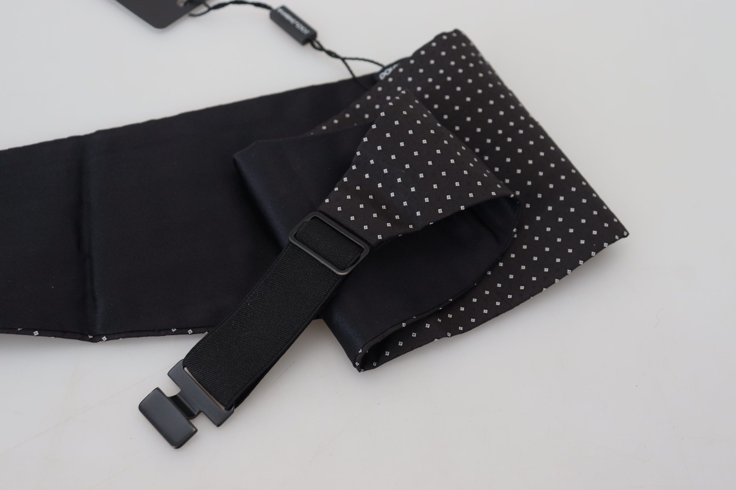 Dolce & Gabbana Schwarzer Herren-Gürtel/Kummerbund mit weitem Bund und Tupfen