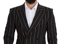 Dolce & Gabbana Zwarte Strepen Viscose Double-breasted Blazer