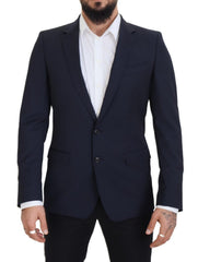 Dolce & Gabbana Dunkelblauer Einreihiger Martini-Blazer aus Wolle