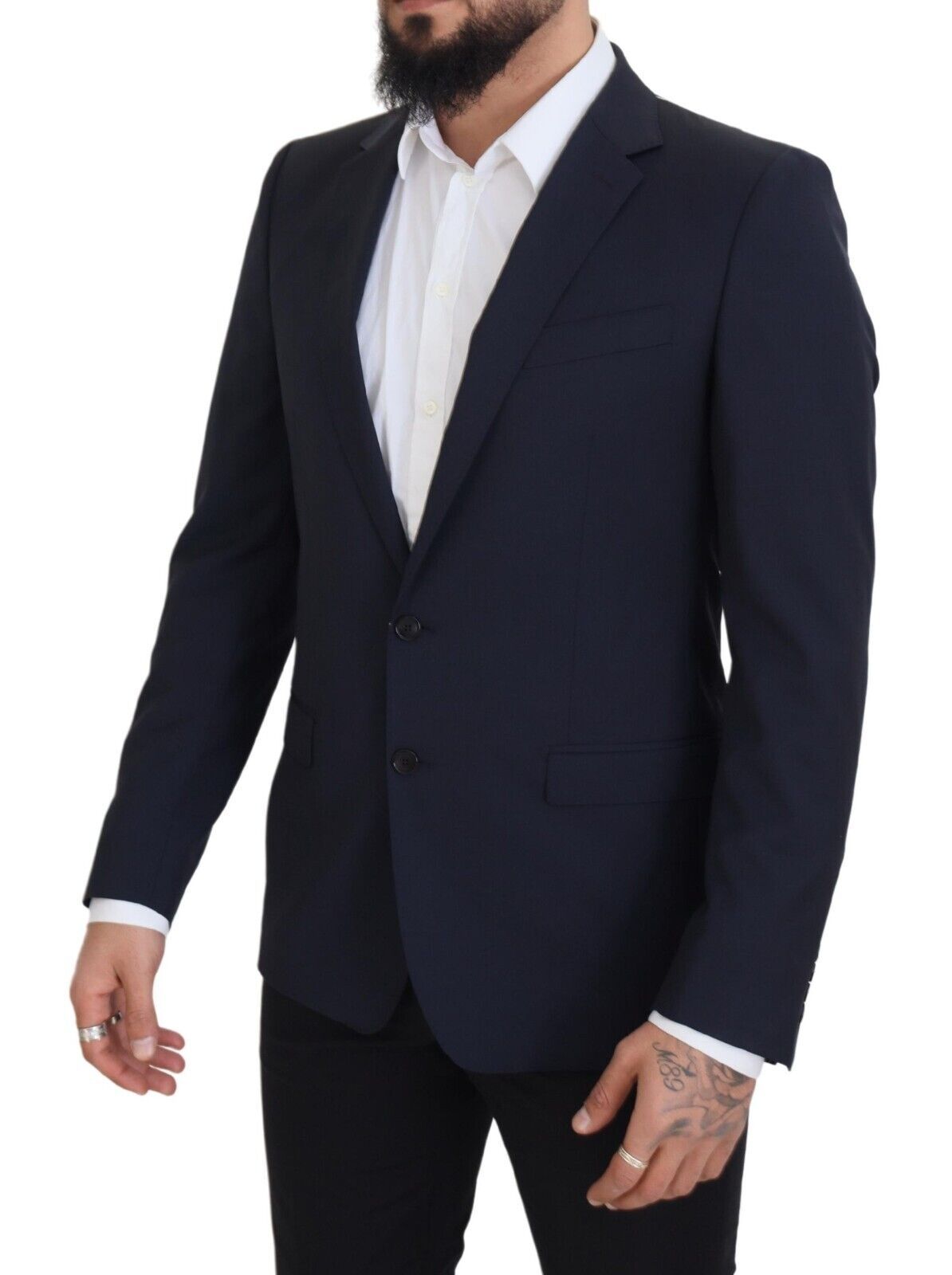 Dolce & Gabbana Dunkelblauer Einreihiger Martini-Blazer aus Wolle