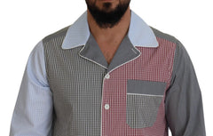 Dolce & Gabbana Multicolour Patchwork Katoenen Lange Mouwen Overhemd