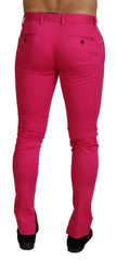 Dolce & Gabbana Pink Zipper Buckle Waist Trousers Pants