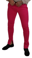Dolce & Gabbana Pink Zipper Buckle Waist Trousers Pants