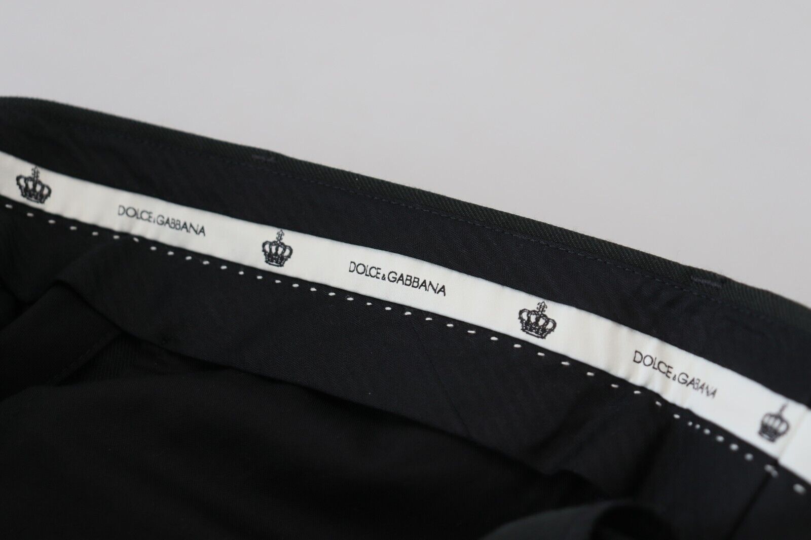 Dolce & Gabbana Schwarze gestreifte Herrenhose Baumwollhose