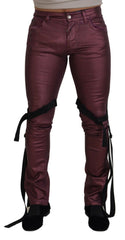 Dolce & Gabbana Magenta Baumwolle Herren Freizeit Harness Denim Jeans