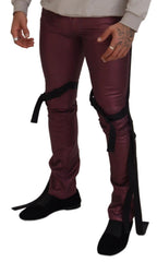 Dolce & Gabbana Magenta Baumwolle Herren Freizeit Harness Denim Jeans
