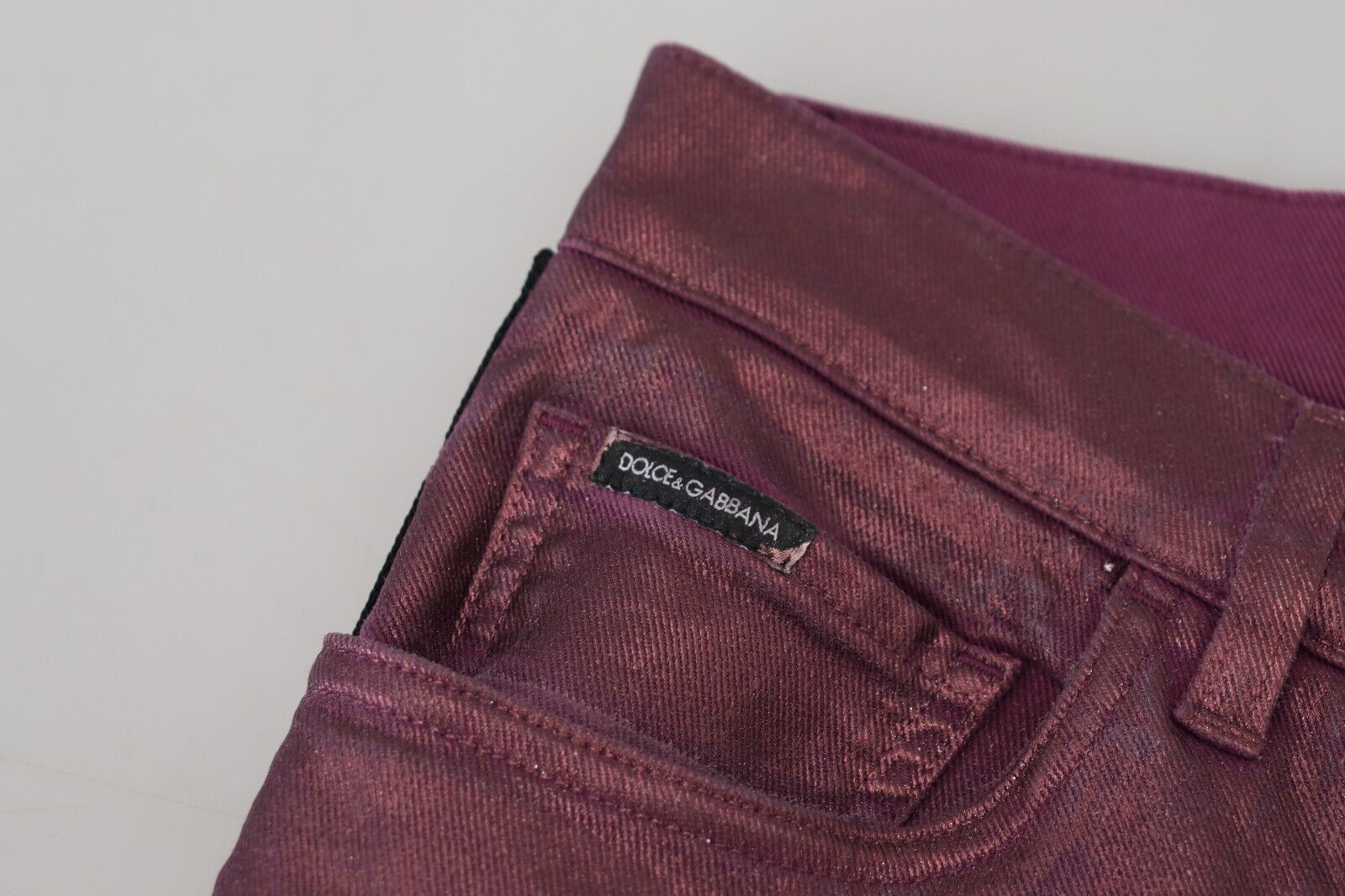 Dolce & Gabbana Magenta Baumwolle Herren Freizeit Harness Denim Jeans