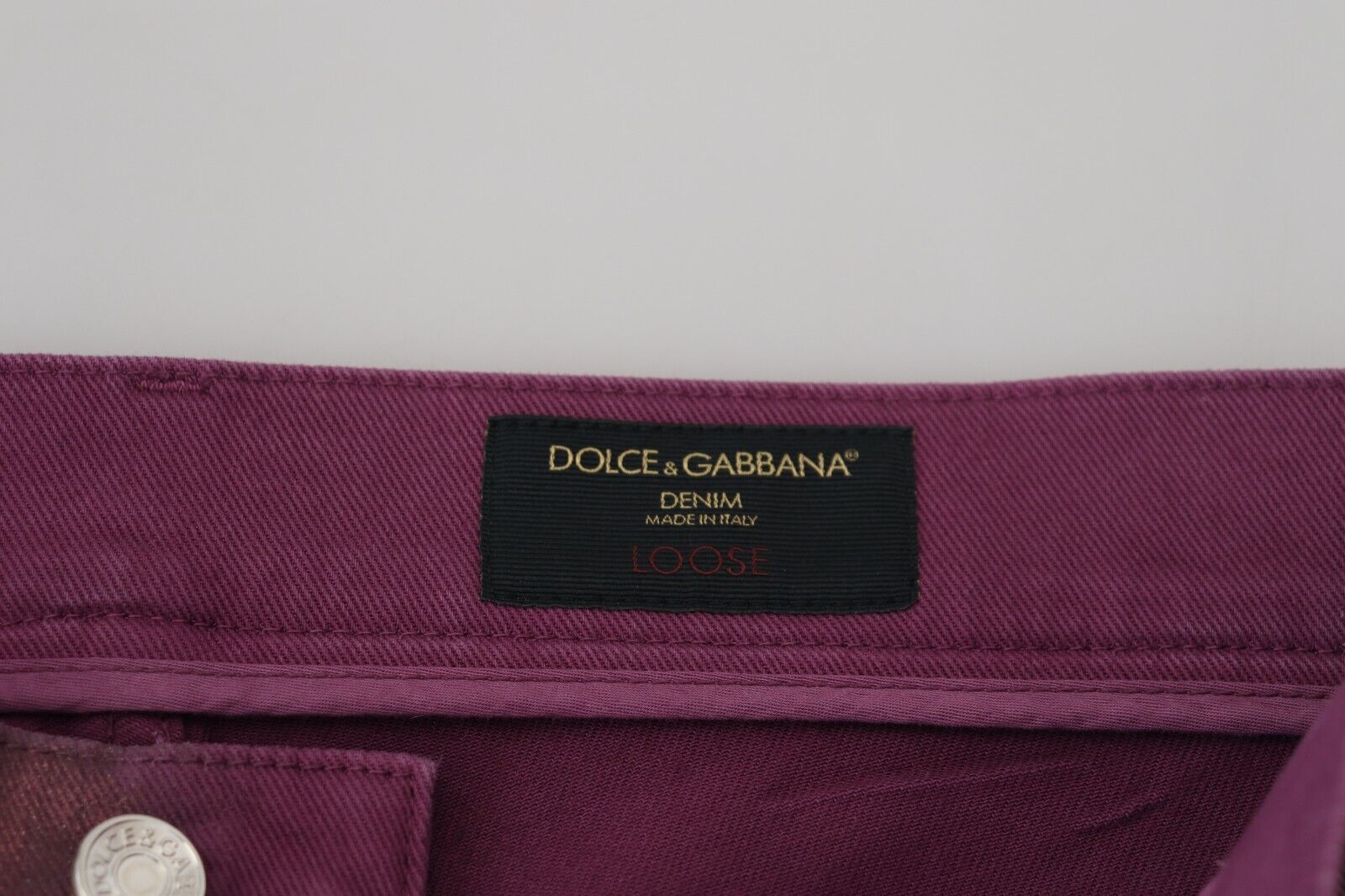 Dolce & Gabbana Magenta Baumwolle Herren Freizeit Harness Denim Jeans