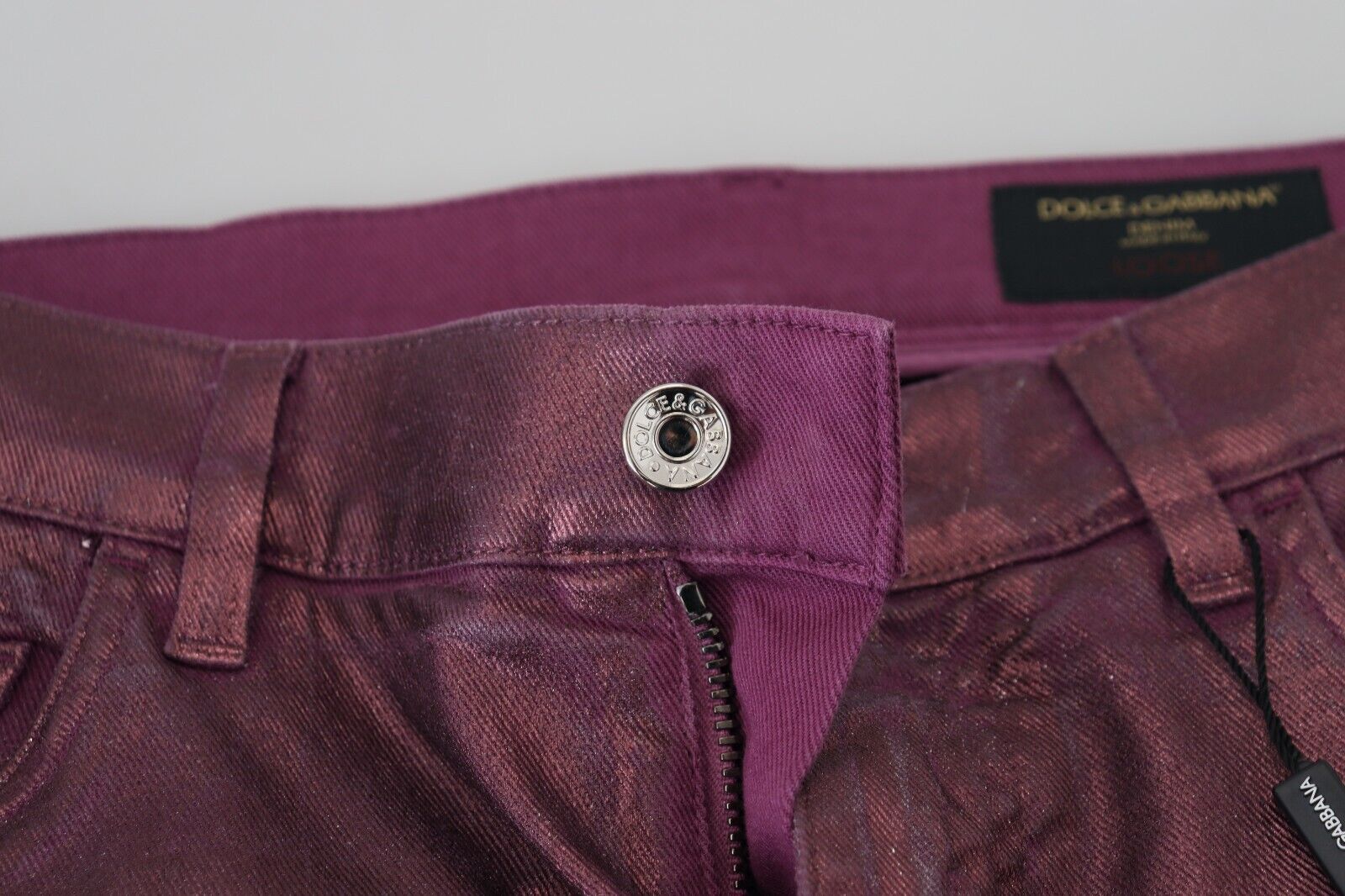 Dolce & Gabbana Magenta Baumwolle Herren Freizeit Harness Denim Jeans