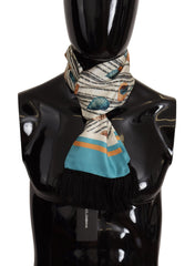 Dolce & Gabbana Multikleur Schelpen DG Print Zijden Sjaal met Franjes