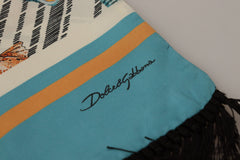 Dolce & Gabbana Multikleur Schelpen DG Print Zijden Sjaal met Franjes