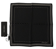 Dolce & Gabbana Zwart Polkadot DG Logo Vierkante Zakdoek