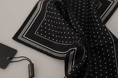 Dolce & Gabbana Zwart Polkadot DG Logo Vierkante Zakdoek