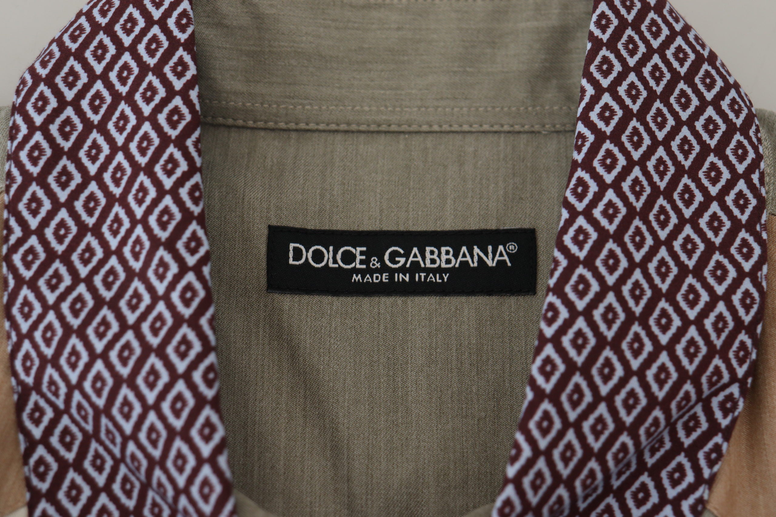 Dolce & Gabbana Multicolor Patchwork-Hemd aus Baumwolle im Slim Fit