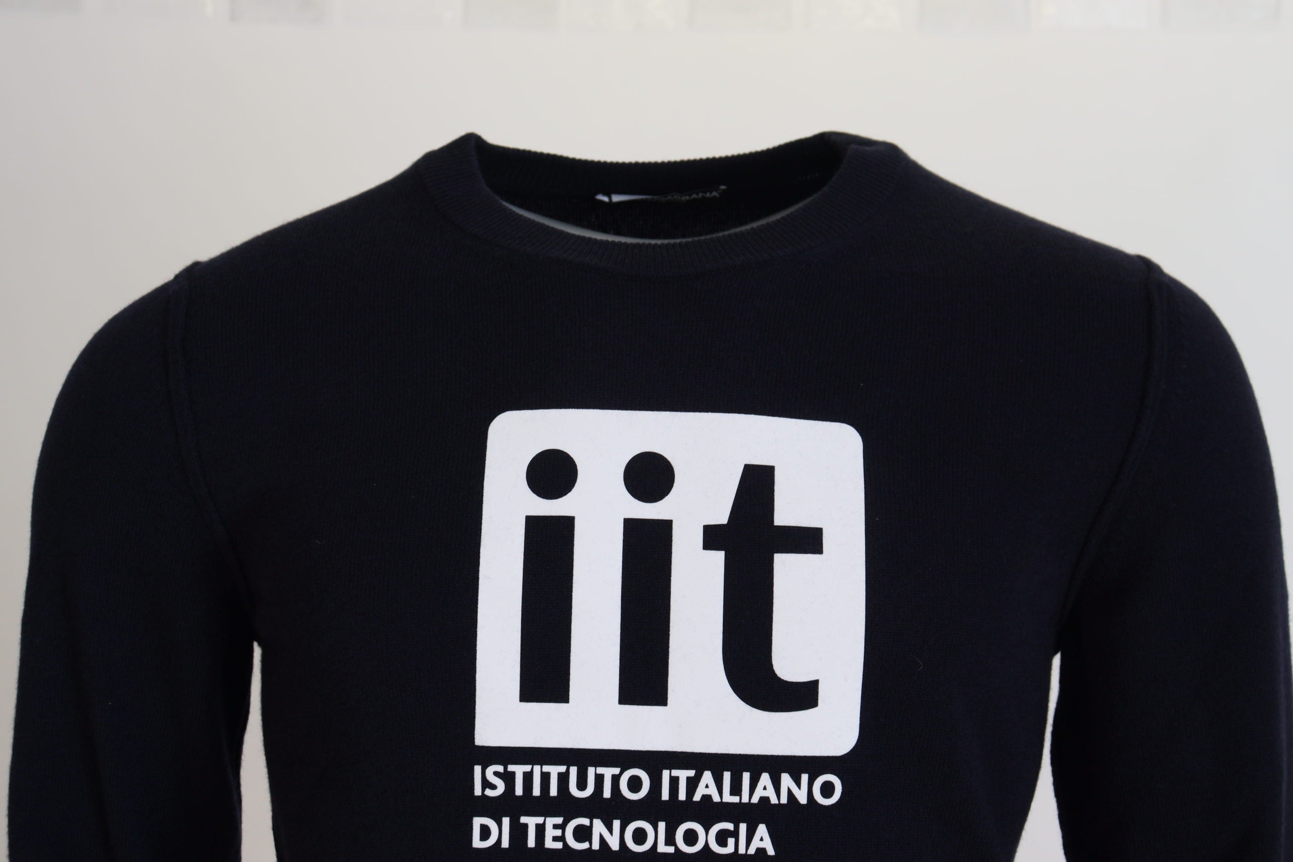 Dolce & Gabbana Blauer Kaschmir-Pullover mit iit-Print