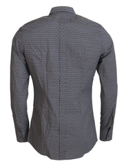 Dolce & Gabbana Gray Brown GOLD Slim Fit Dress Formal Shirt