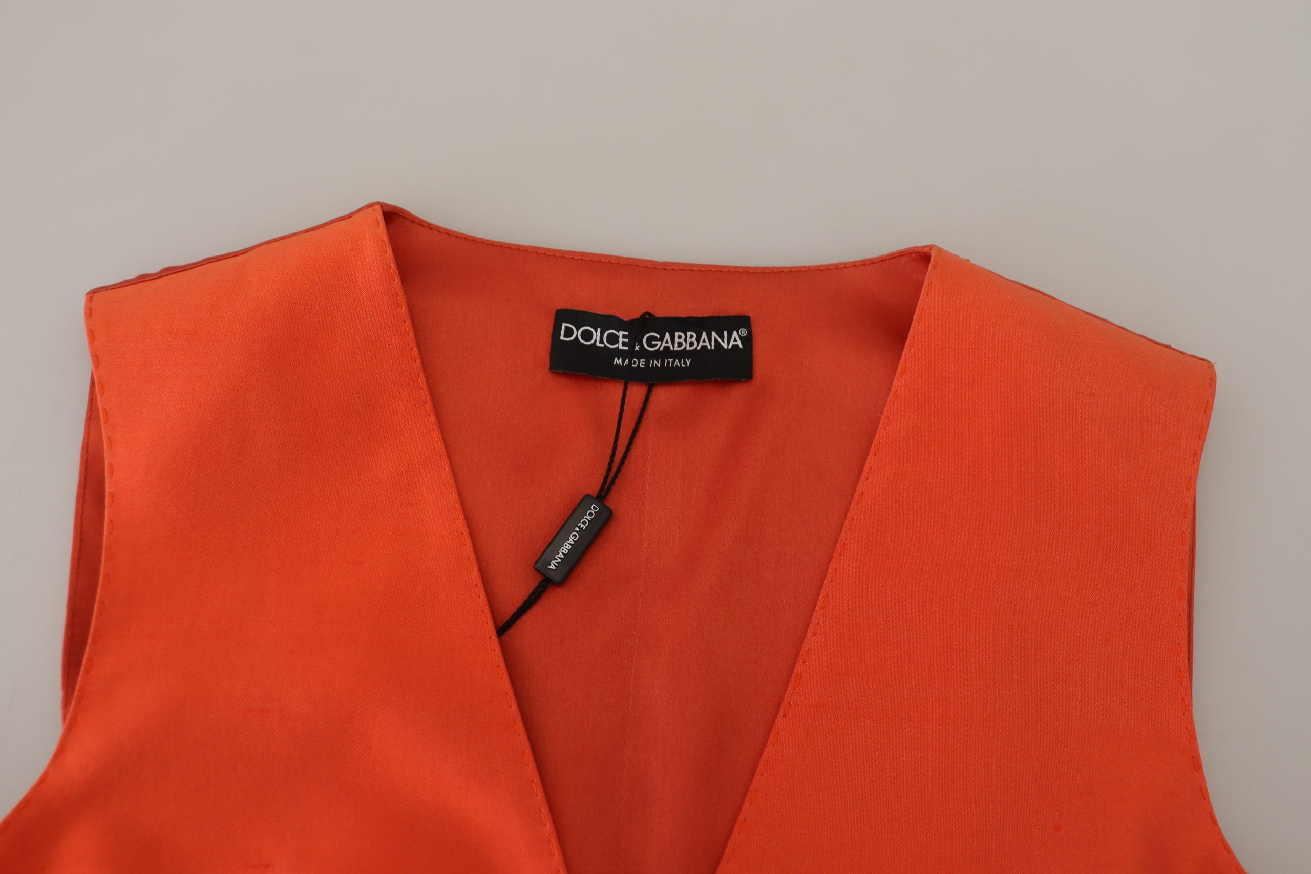 Dolce & Gabbana Orange Ärmellose Weste Cropped Weste Top