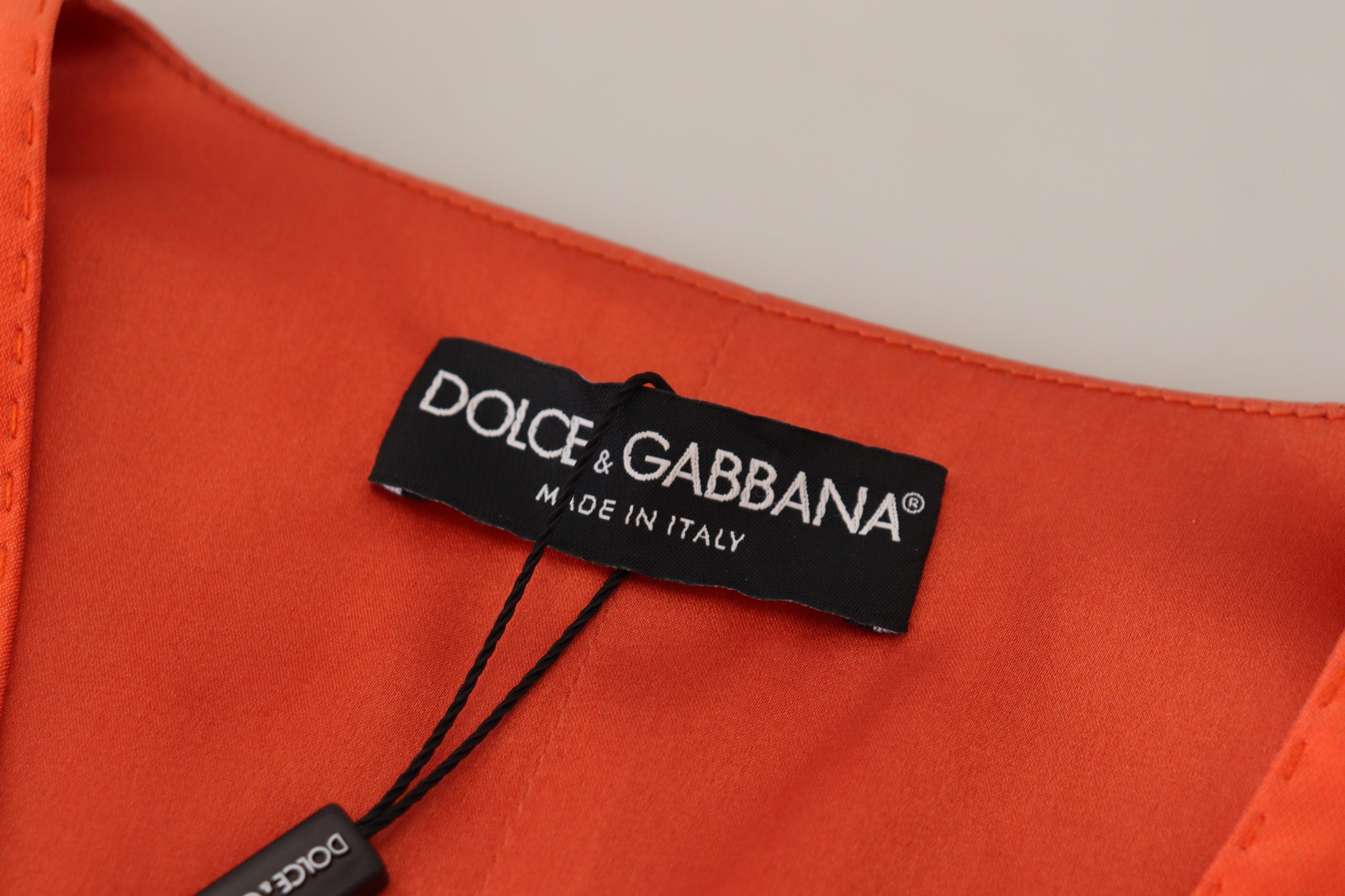 Dolce & Gabbana Orange Ärmellose Weste Cropped Weste Top
