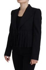Dolce & Gabbana Schwarzer Einreihiger Blazer aus Wolle