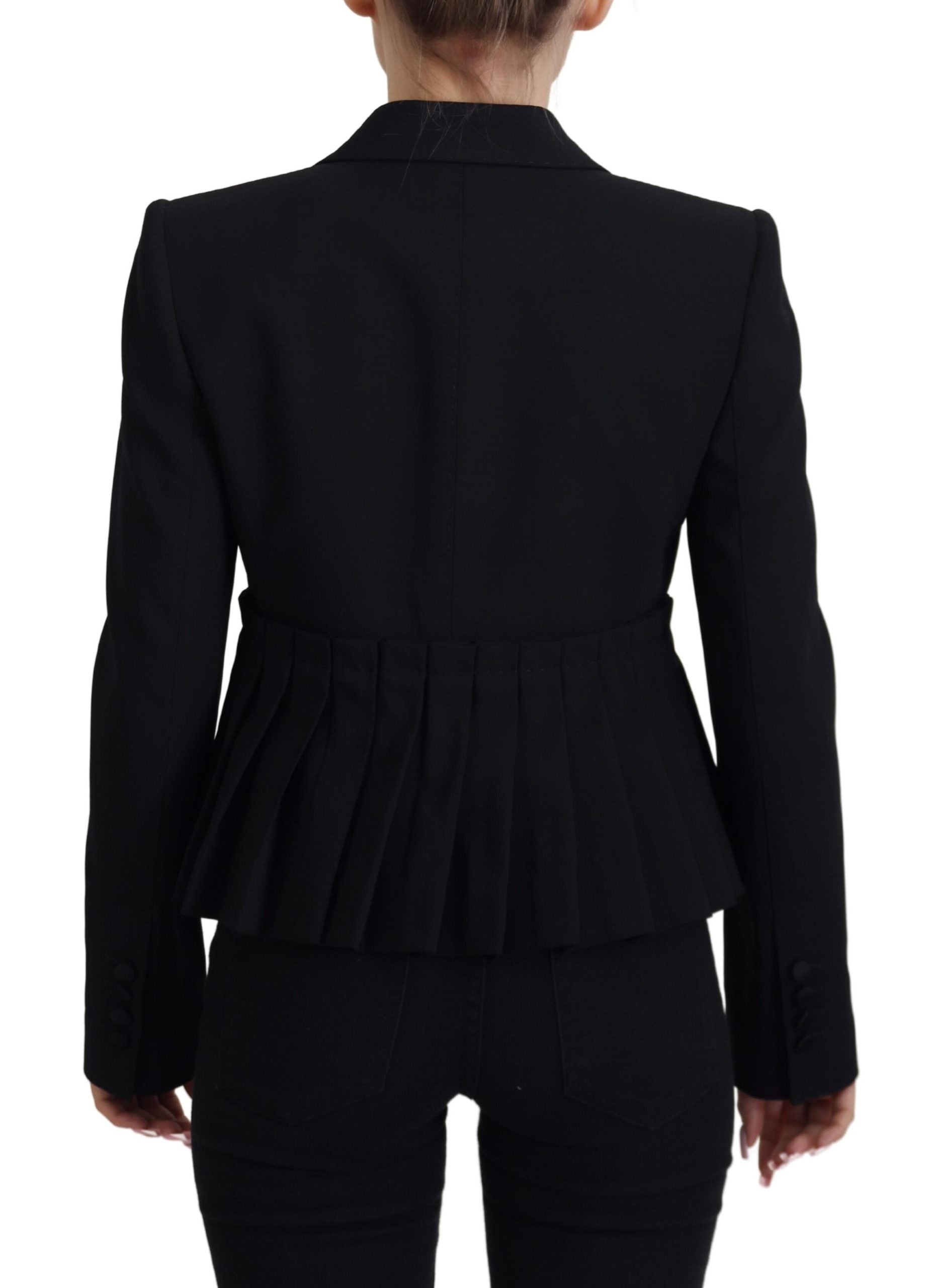 Dolce & Gabbana Schwarzer Einreihiger Blazer aus Wolle