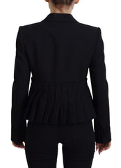 Dolce & Gabbana Schwarzer Einreihiger Blazer aus Wolle