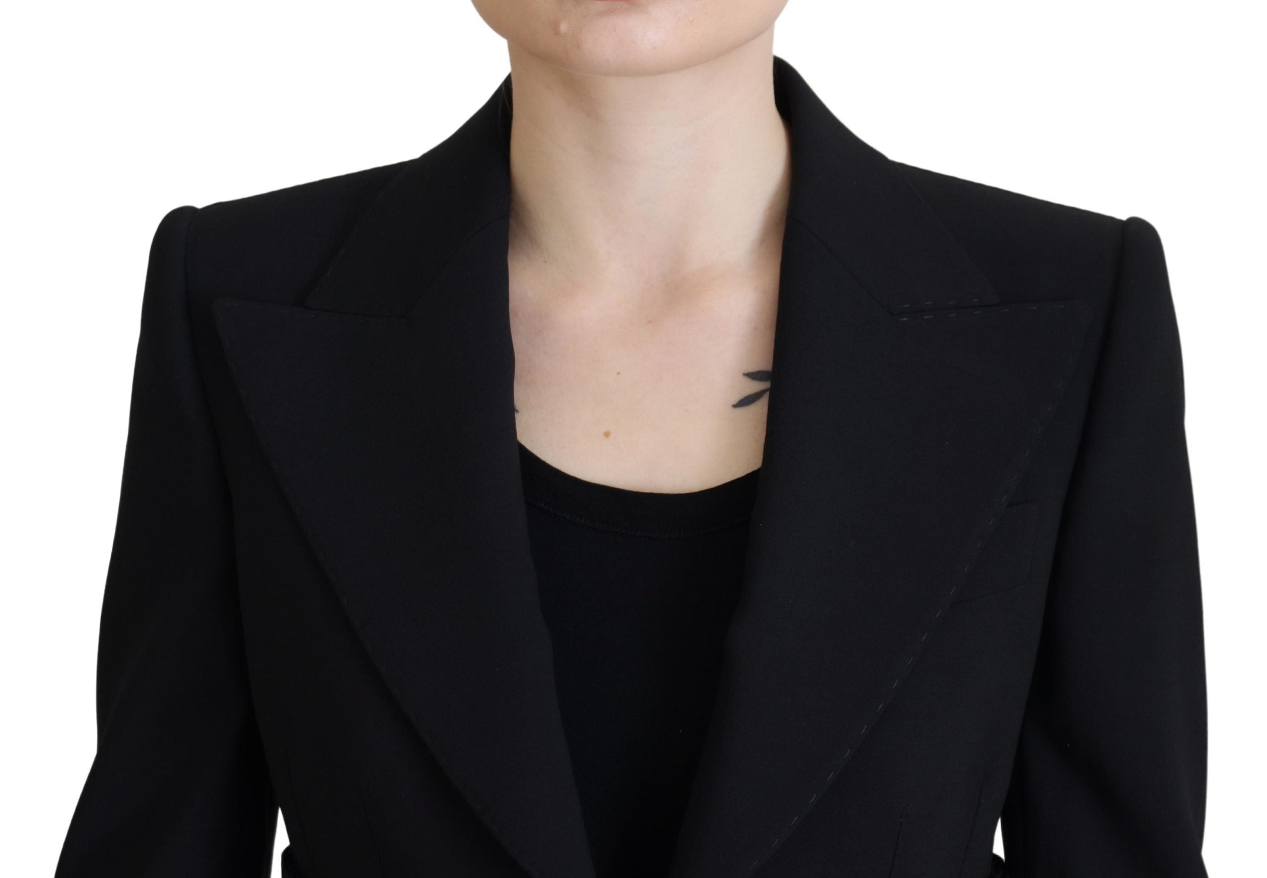 Dolce & Gabbana Schwarzer Einreihiger Blazer aus Wolle