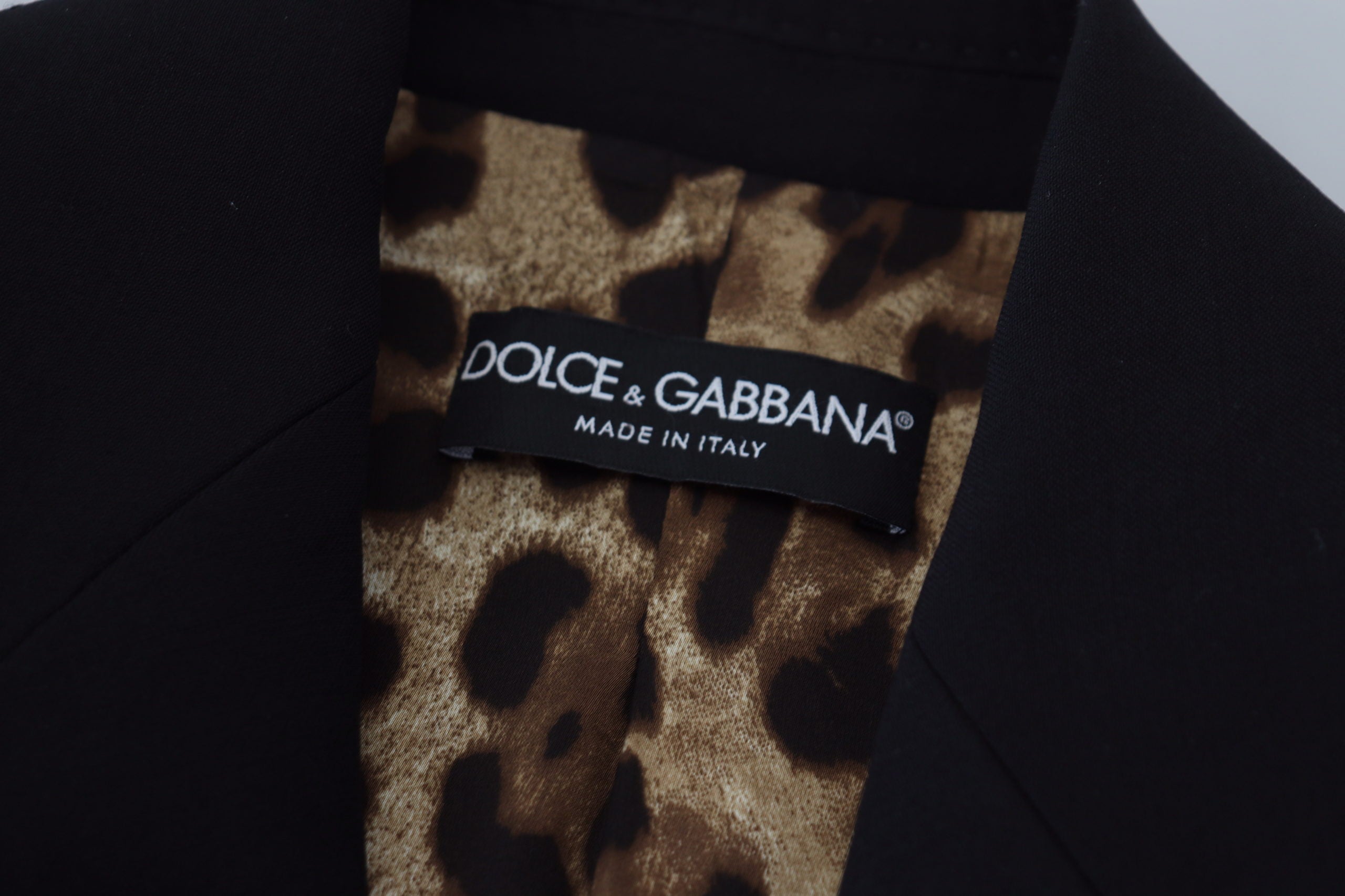 Dolce & Gabbana Schwarzer Einreihiger Blazer aus Wolle
