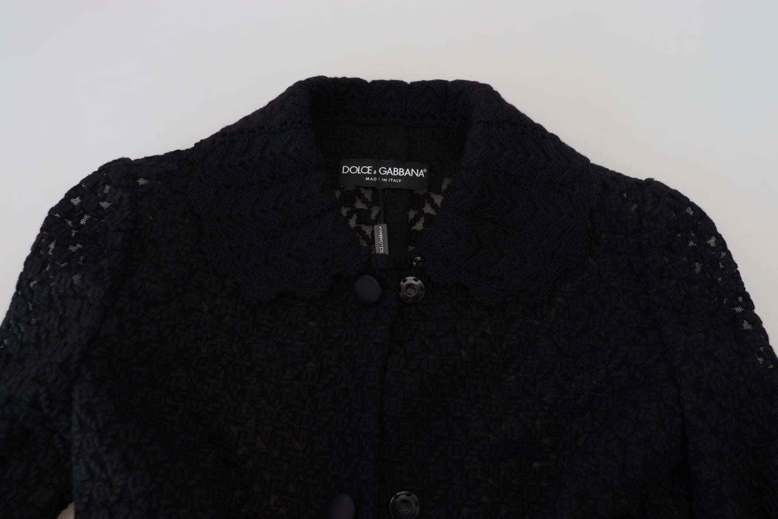 Dolce & Gabbana Schwarzer Blazer mit Knopfleiste, lange Baumwolljacke