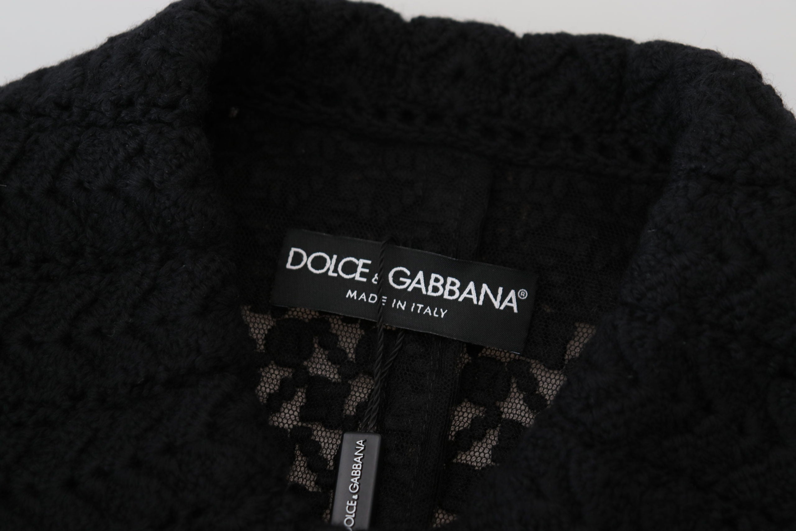 Dolce & Gabbana Schwarzer Blazer mit Knopfleiste, lange Baumwolljacke